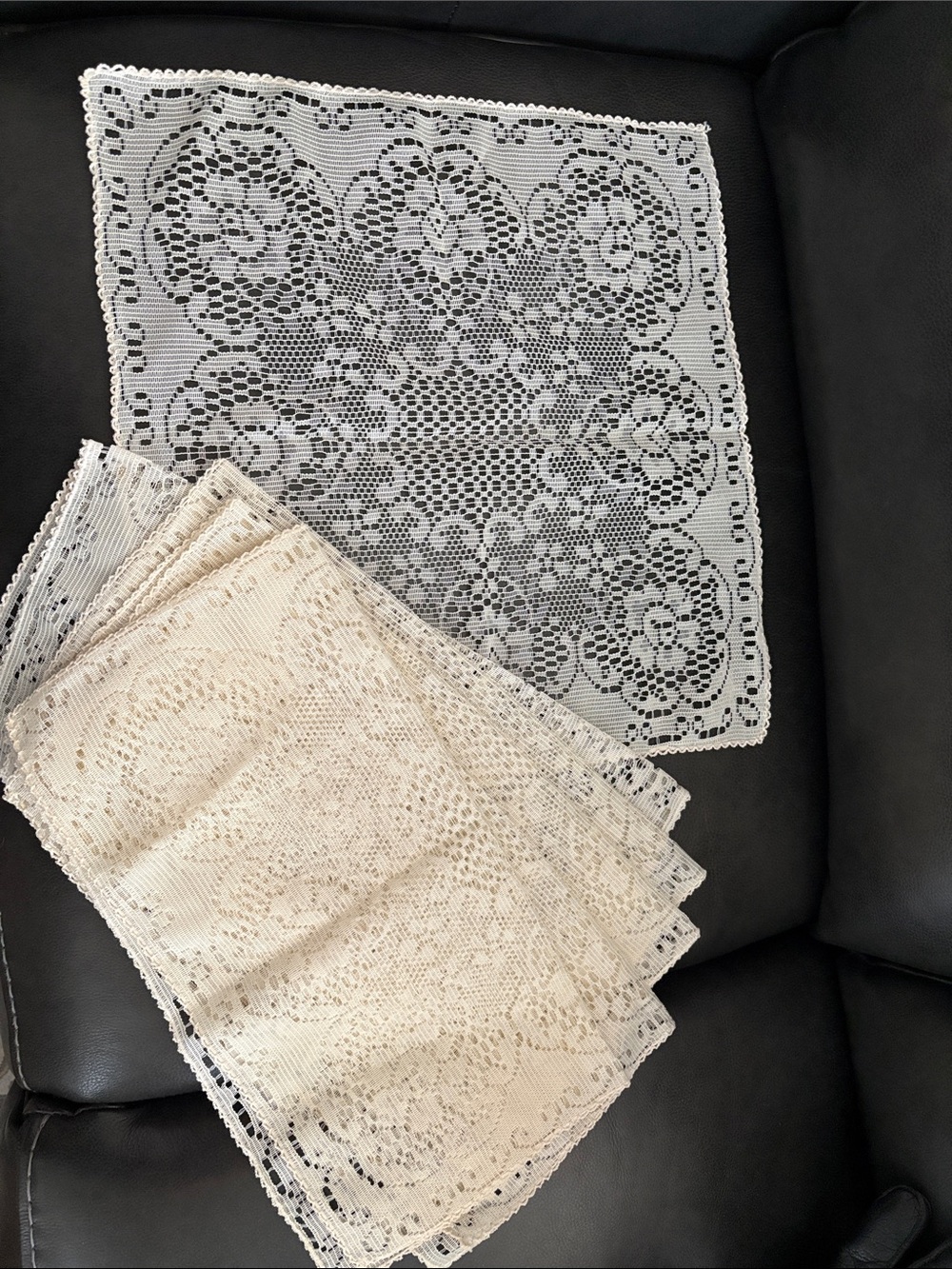 Delicate Crochet Lace Placemats - Ivory Set
